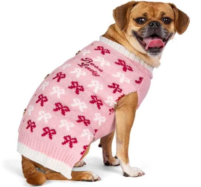 Boss Lady Bows Vibrant Life Holiday Pet Sweater