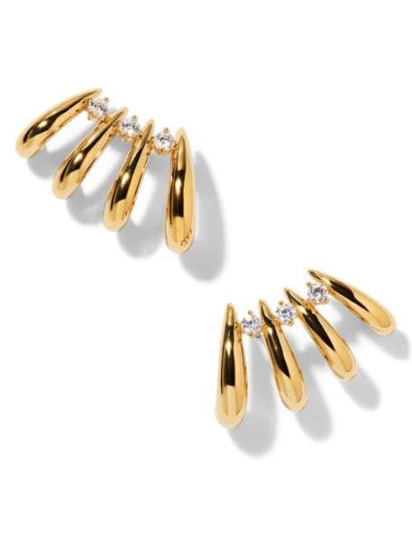Nadri Pisa Multi Hoop Climber Earrings