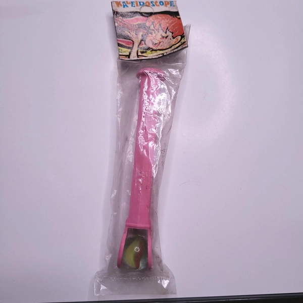 Vtg 70s Toy Kaleidoscope With Marble Children's Birthday Party Favors Pink