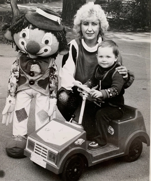 1970s Soviet Children's Pedal Car Clown USSR Boy Kids Toys Vintage Photo