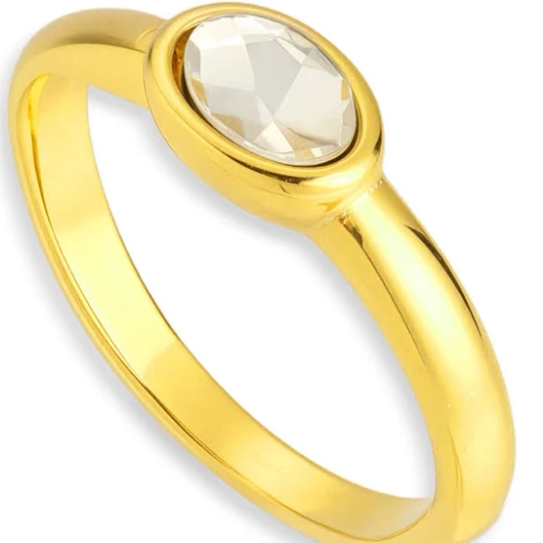 18K Gold Plated Stainless Steel Oval Glow Ring