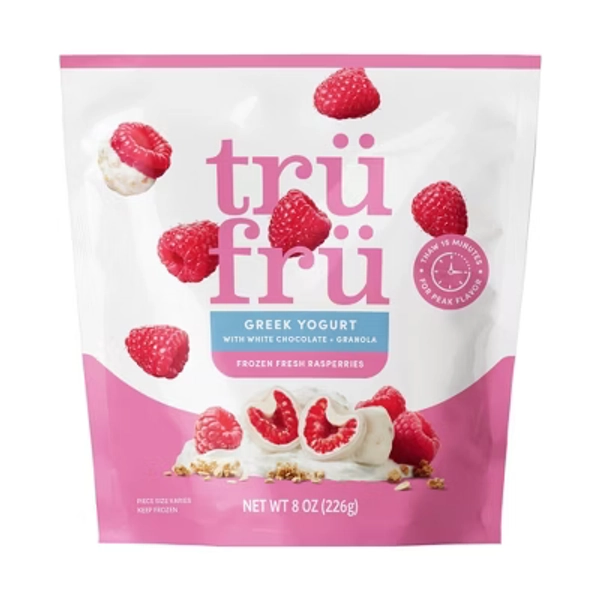 Tru Fru White Chocolate Raspberries Greek Yogurt with Granola - 8oz