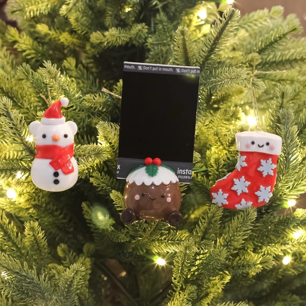 Photo Holder Ornaments - Christmas Tree Decoration, Handmade, Polymer Clay Ornaments