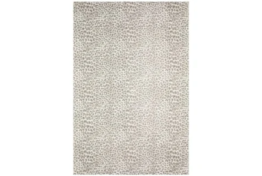 20"x30" Rug-Plush Faux Fur Leopard Print Stone | Shag | Animal Print | Rectangle