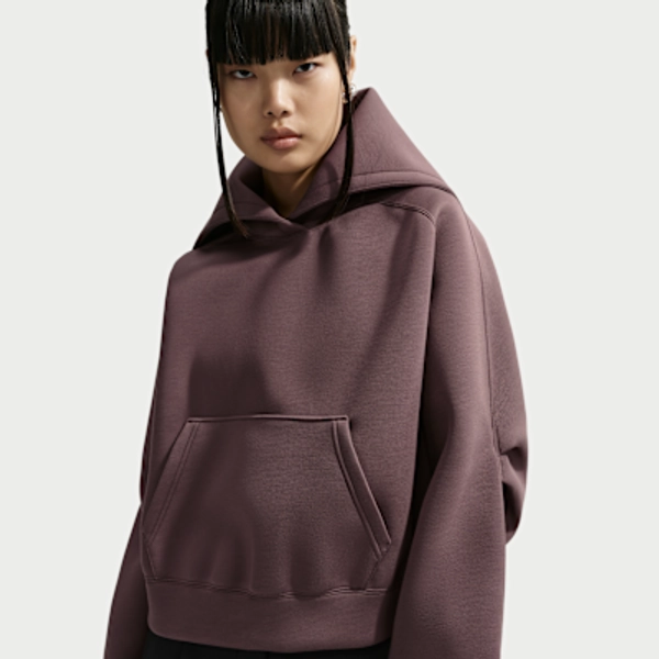 Nike Sportswear Women's Oversized Fleece Pullover Hoodie - Tattoo/Mahogany Mink/Tattoo - Size XS
