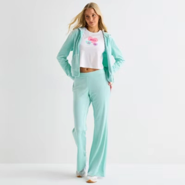 Juicy By Juicy Couture Womens Juniors Flare Mid Rise Track Pant