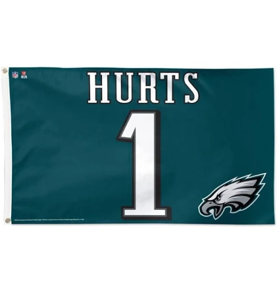 JALEN HURTS #1 PHILADELPHIA EAGLES 3'X5' DELUXE FLAG