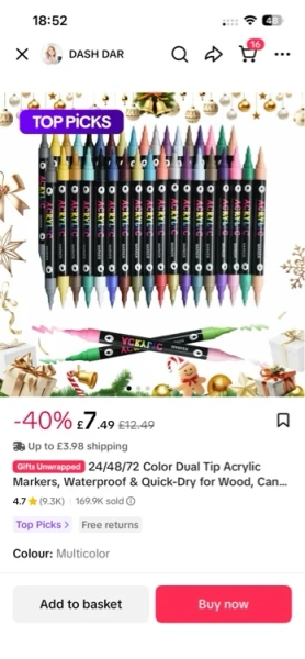 Colour acrylic pens 
