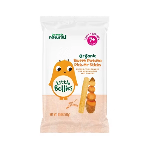 Little Bellies Organic Sweet Potato Pick-Me Sticks Baby Snacks - 0.56oz: Age Level 7 Months and Up, 2nd Stage, Ready to Eat
