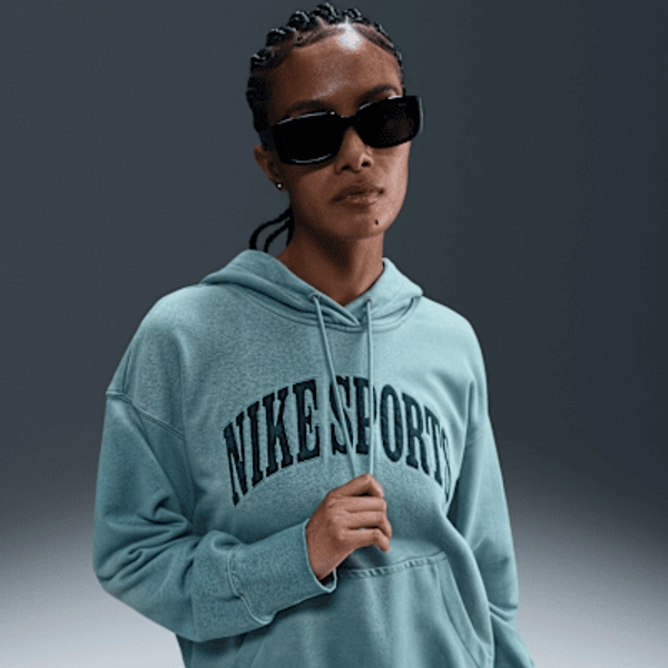 Nike Sportswear Phoenix Fleece Women's Oversized French Terry Hoodie - Smokey Blue - Size XS