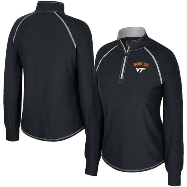 Colosseum Women's Virginia Tech Hokies Bikram Raglan Quarter-Zip Top