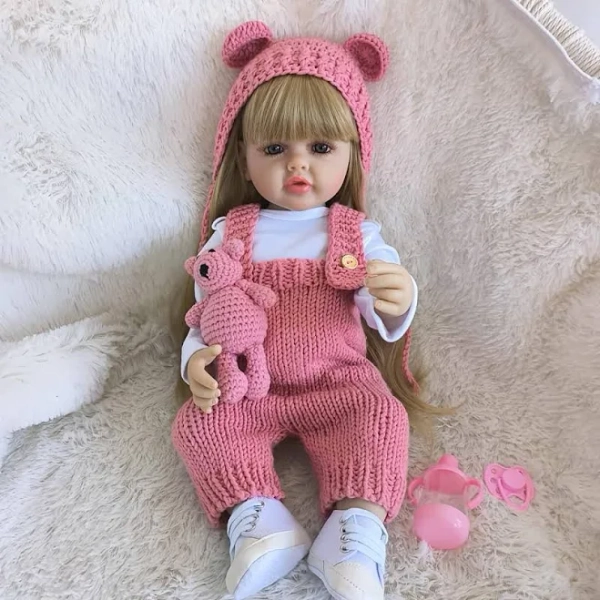 Realistic Baby Reborn Doll, Full Silicone Body, Lifelike, 55cm , 22inch , Newborn Princess Babe Walking Girl Bath Toy Birthday Gift, Realistic