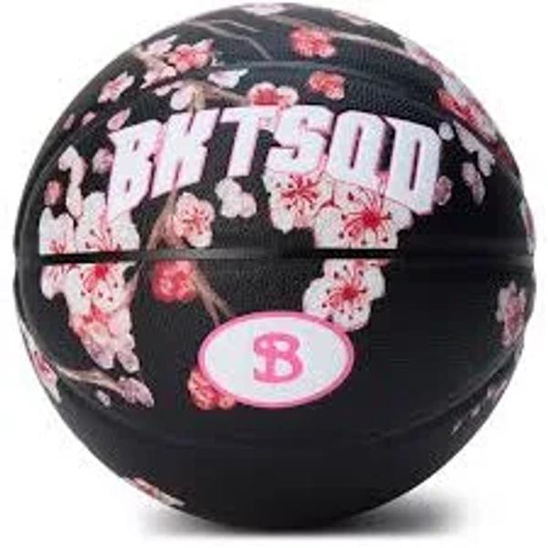 Bucketsquad Cherry Blossom Basketball, Size 7 (29.5 In) - Black