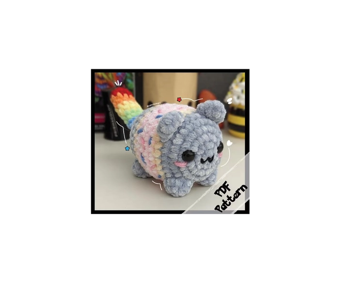 Chibi Nyan Cat Crochet Pattern PDF