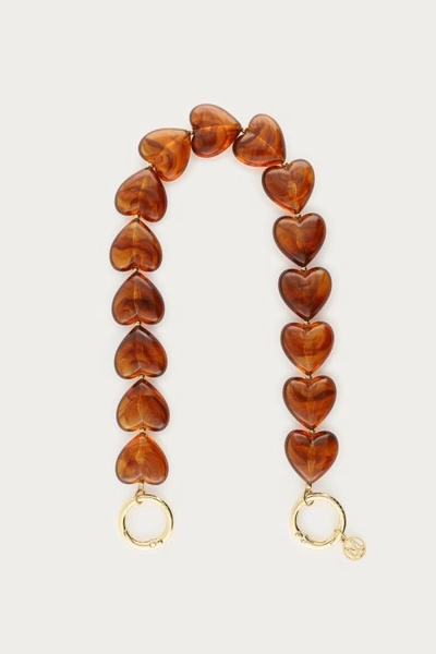 Bruin telefoonkoord met hartjes | My Jewellery