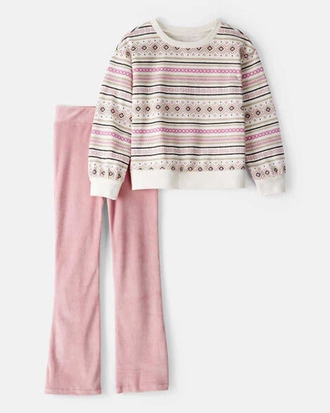 Carter's Girls Fairisle Pullover & Flared Pant Set