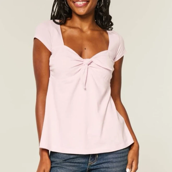 Hollister Women's Easy Tie Bust Babydoll Top