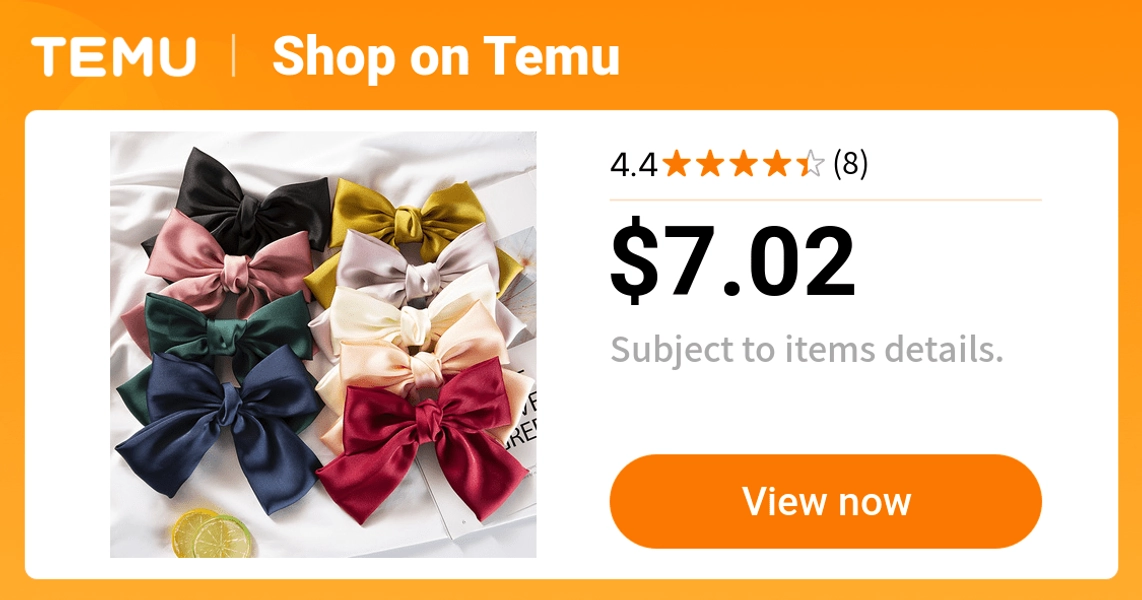 9pcs womens multicolored satin bow hair clip   - Temu