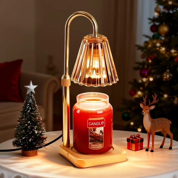 Candle Warmer Lamp for Yankee Candles with Timer & Height Adjustable, Amber