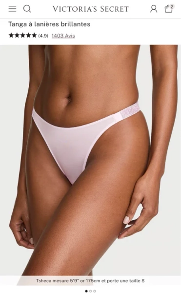 Tanga à lanières brillantes