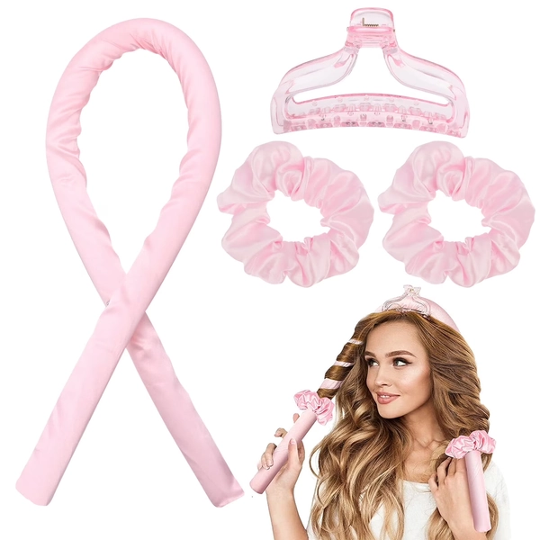Heatless Curling Headband, EEEkit Hair Curling Rod, No Hot Hair Roller, Foam Curl Ribbon with Hair Claw Clip and Scrunchies - Walmart.com