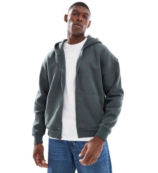 Hollister Men's Full Zip Baggy Front Pocket Hoodie