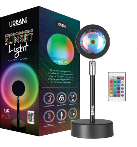 Urban Shop Color Changing LED Sunset Projector Plug In Lamp
