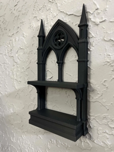 Gothic Cathedral Window Shelf – Dark Home Decor Display