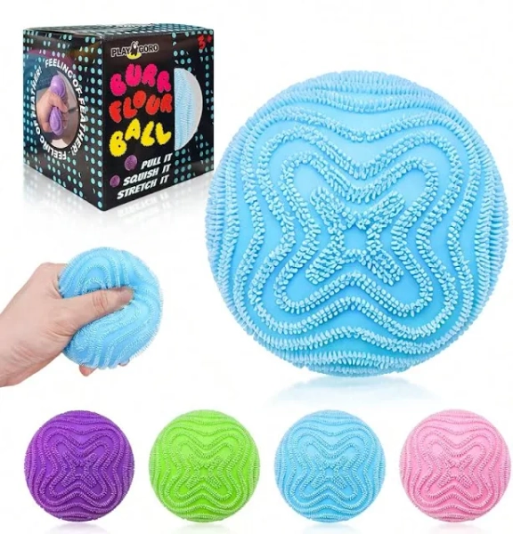 Multicolor TPR Stress Relief Ball Fidget Toys Sensory Squishy Anti Stress Squishable Mochi Ball Soft Anxiety Relieving Plush Squeeze Toy Ki,1 Random S