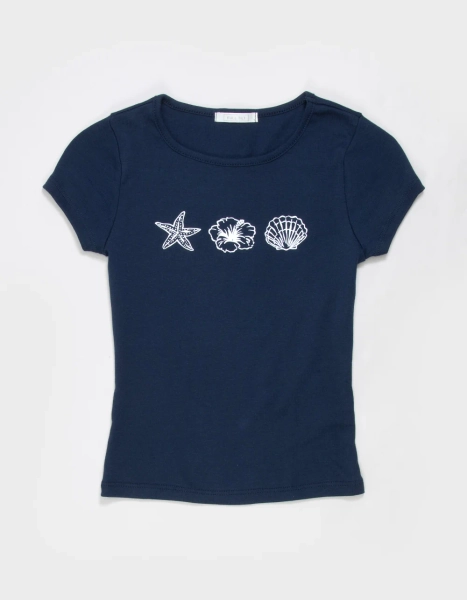 FULL TILT Beach Icon Girls Baby Tee - NAVY