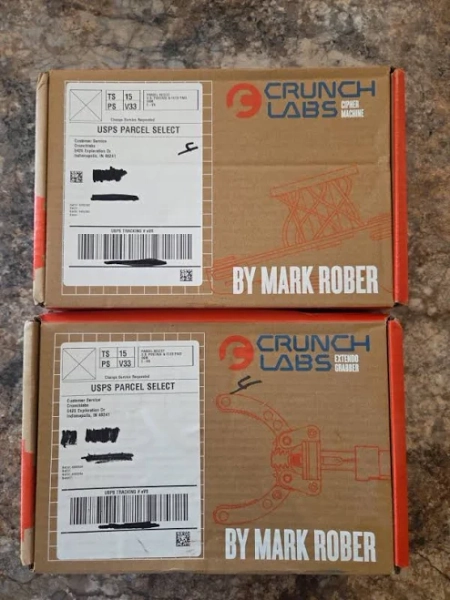 Crunch Labs By Mark Rober 2 Boxes - Extendo Grabber, Cipher Machine
