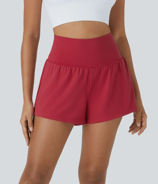 XS Winterberry SoftlyZero™ Airy Super High Waisted 2-in-1 InstantCool Yoga Shorts with Pockets