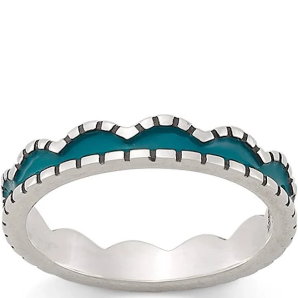 James Avery Women's Sterling Silver Enamel Scalloped Stacker Ring