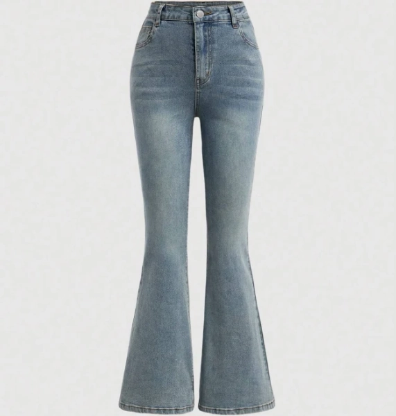 SHEIN Teen Girls' Flared Jeans Trousers