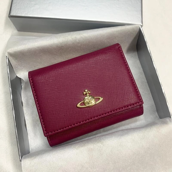 Vivienne Westwood Gamaguchi Cartera Triple Color Vino Rojo 11cm × 9cm × 3cm　