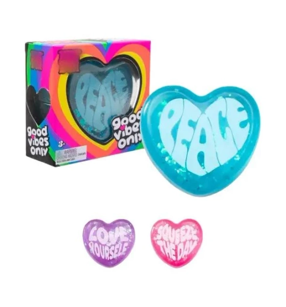 Needoh Style Heart Shaped Stress Reliever Super Soft Squishy Gel With Uplifting Vibes Sensory Fidget