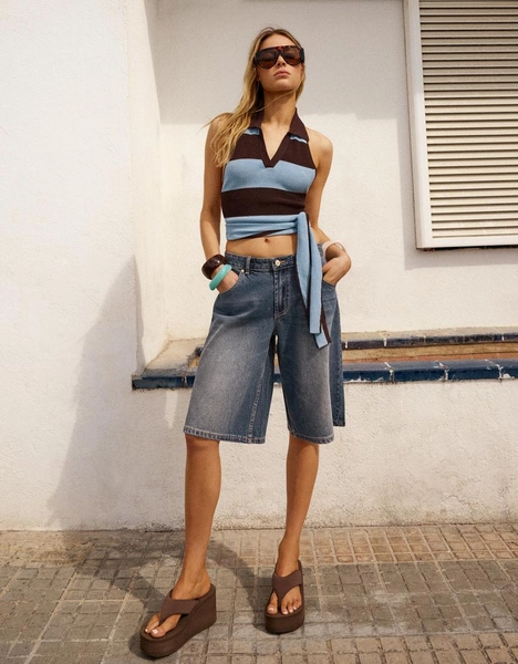 Baggy-Bermudas aus Denim
