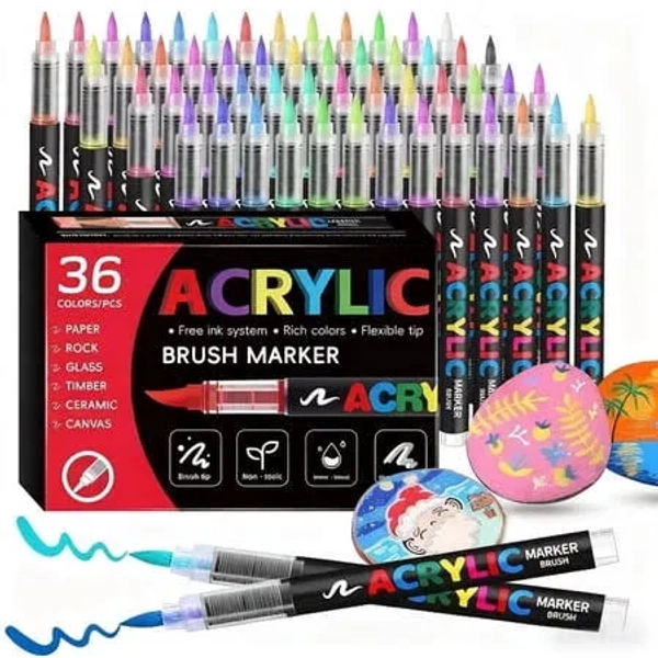 ANUNU Soft Brush Tip Acrylic Paint Markers
