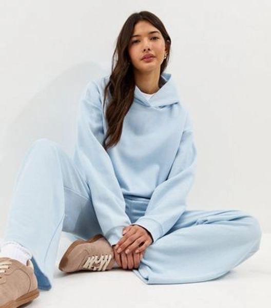 Light Blue Jersey Pullover Hoodie