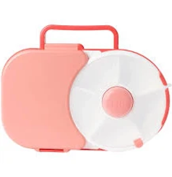 Gobe - 5 Compartment Lunchbox With Detachable Snack Box - Coral