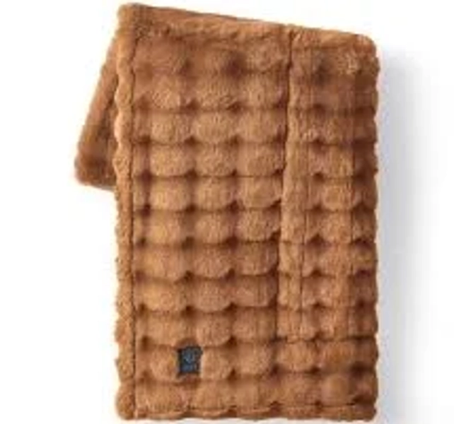 Target Brookstone Heated Oversized Textured Faux Fur Throw