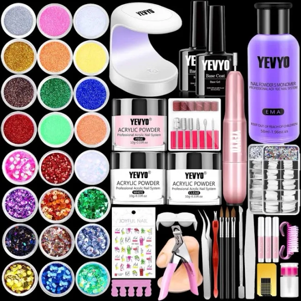 Acrylic Nail Kit with Nail Drill and UV Light
