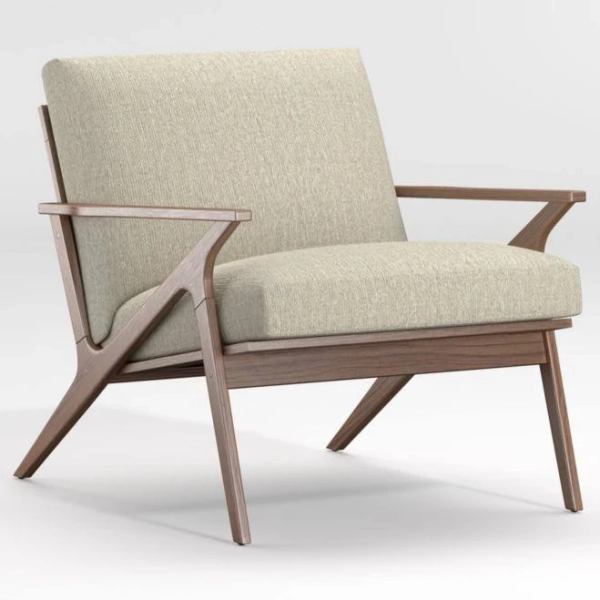 Crate & Barrel Cavett Wood Frame Chair