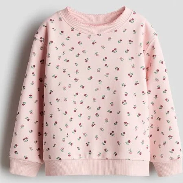 Girls h&m Light pink Printed Brushed-Inside Sweatshirt