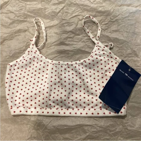Brandy Melville White Top with Red Accents