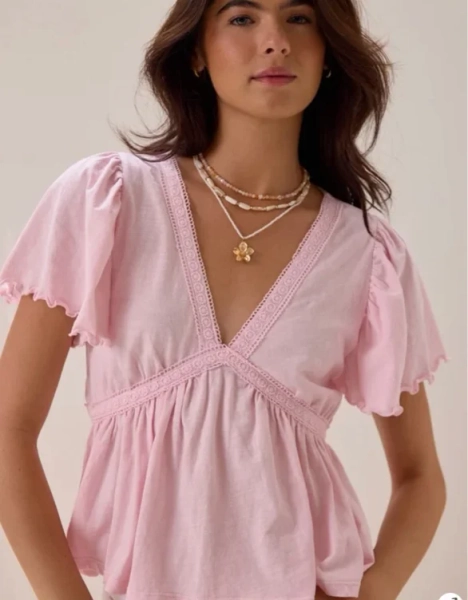 Nia Crochet Babydoll Tee