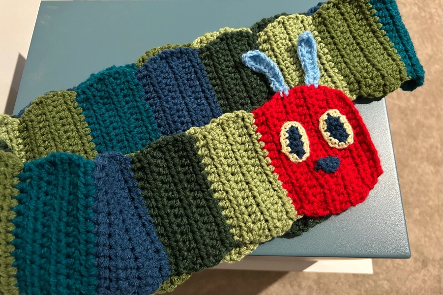 Hungry Caterpillar Crochet Scarf