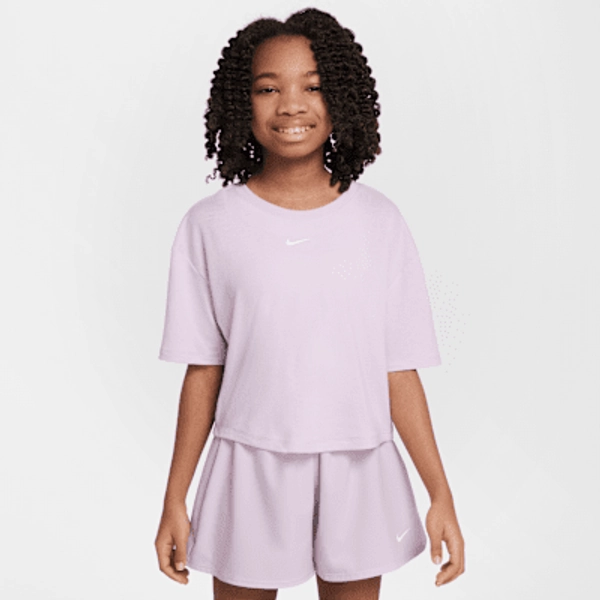 Nike One Relaxed Big Kids' (Girls') Dri-FIT Short-Sleeve Top