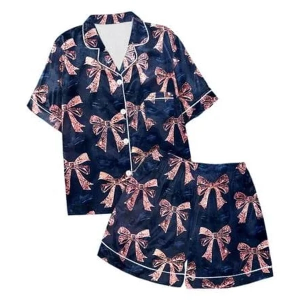 Huangxiaaa Girls Pajama Set Girls Button Down Pajamas Girl Short Set Silk Pajamas