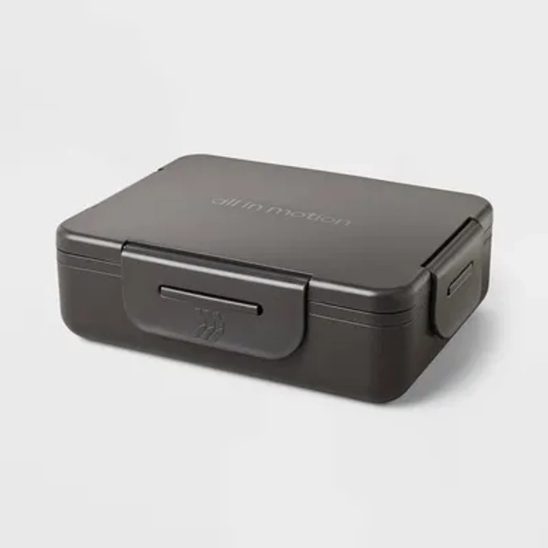 Adult Bento Boxes - All In Motion™ Black: Recycled Polypropylene Latch Closure